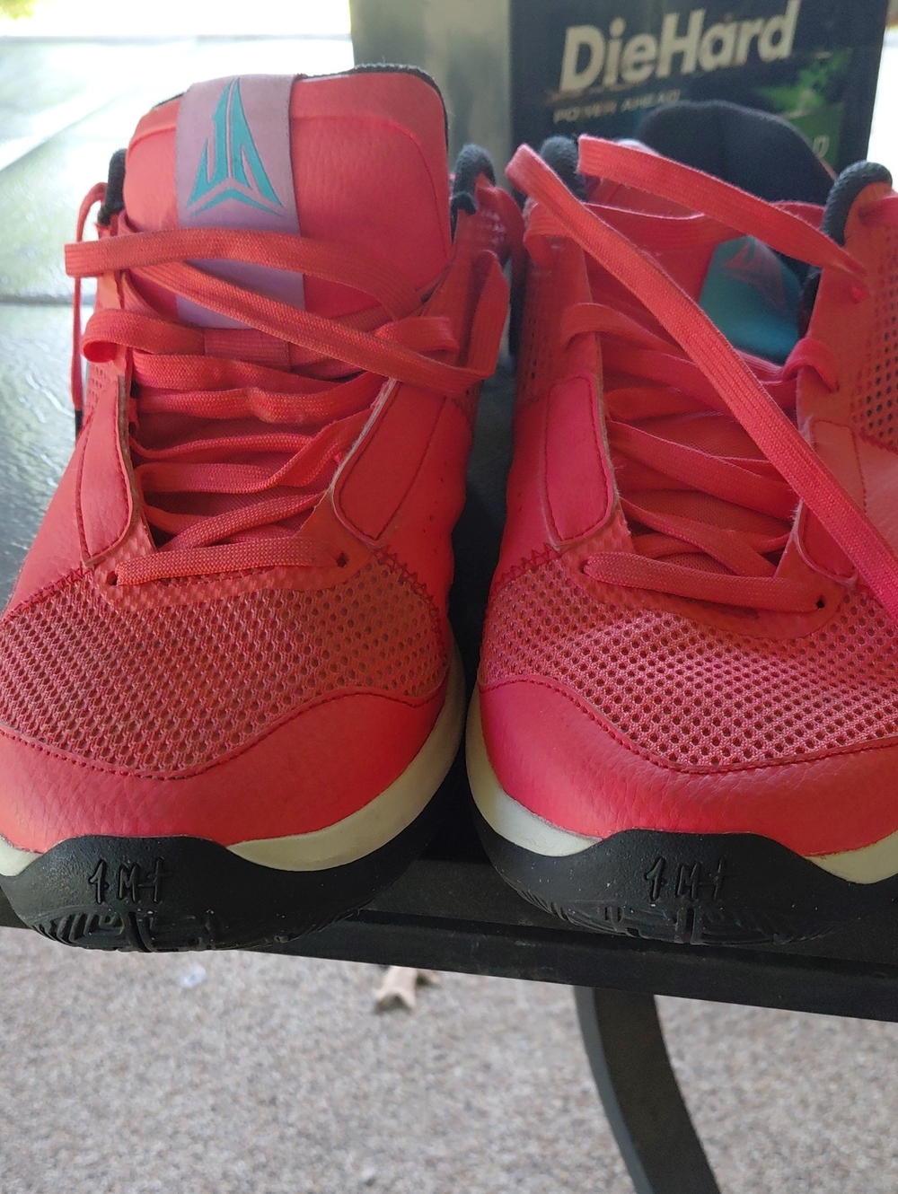 Red Athletic Sneakers with Teal Logo Men Nike 11.5 No Box Pink And Orange